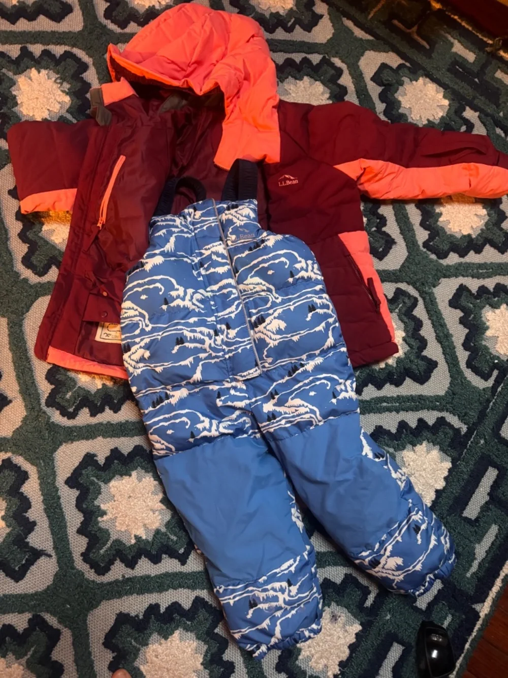 Winter kids bundle LL Bean Summit jacket with LL bean goose down Snow Bibs  Jack